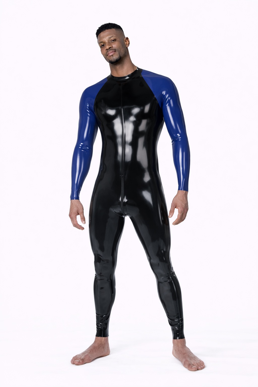 two‑tone full encasement catsuit two‑tone full encasement catsuit